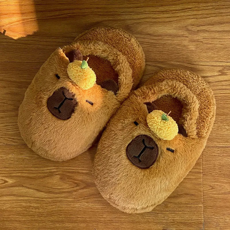 Cute Capybara Plush Slippers