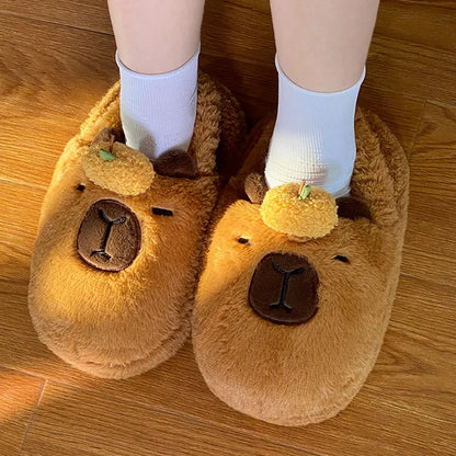 Cute Capybara Plush Slippers