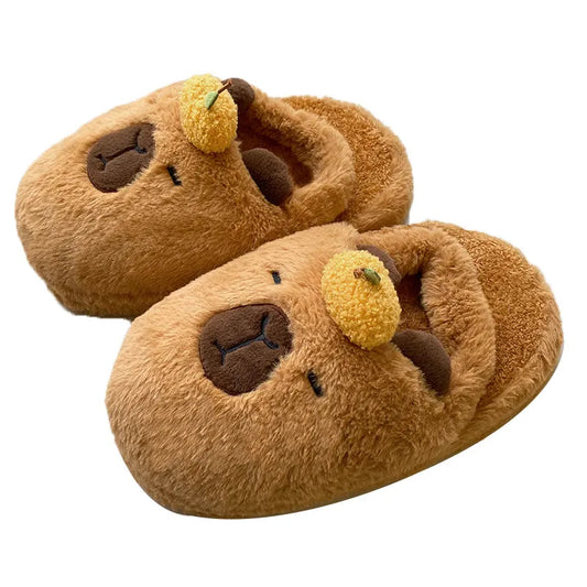 Cute Capybara Plush Slippers