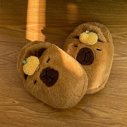 Cute Capybara Plush Slippers